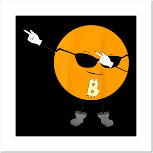 Dabbing Bitcoin T-Shirt Posters and Art